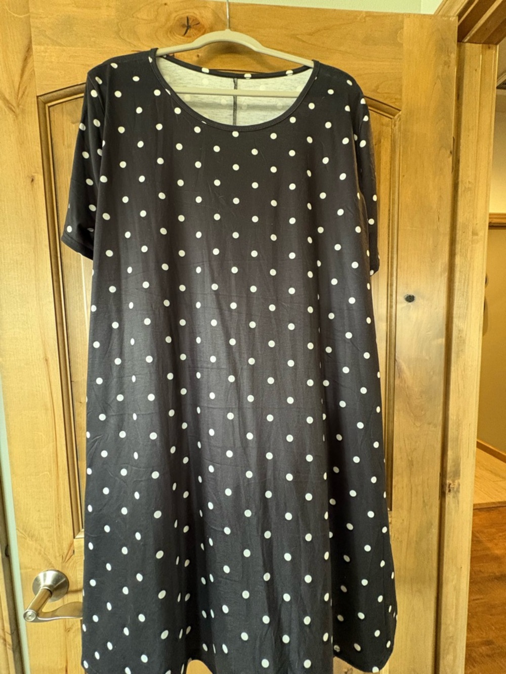 Black Polka Dot Short-Sleeve Dress - Classic Casual
